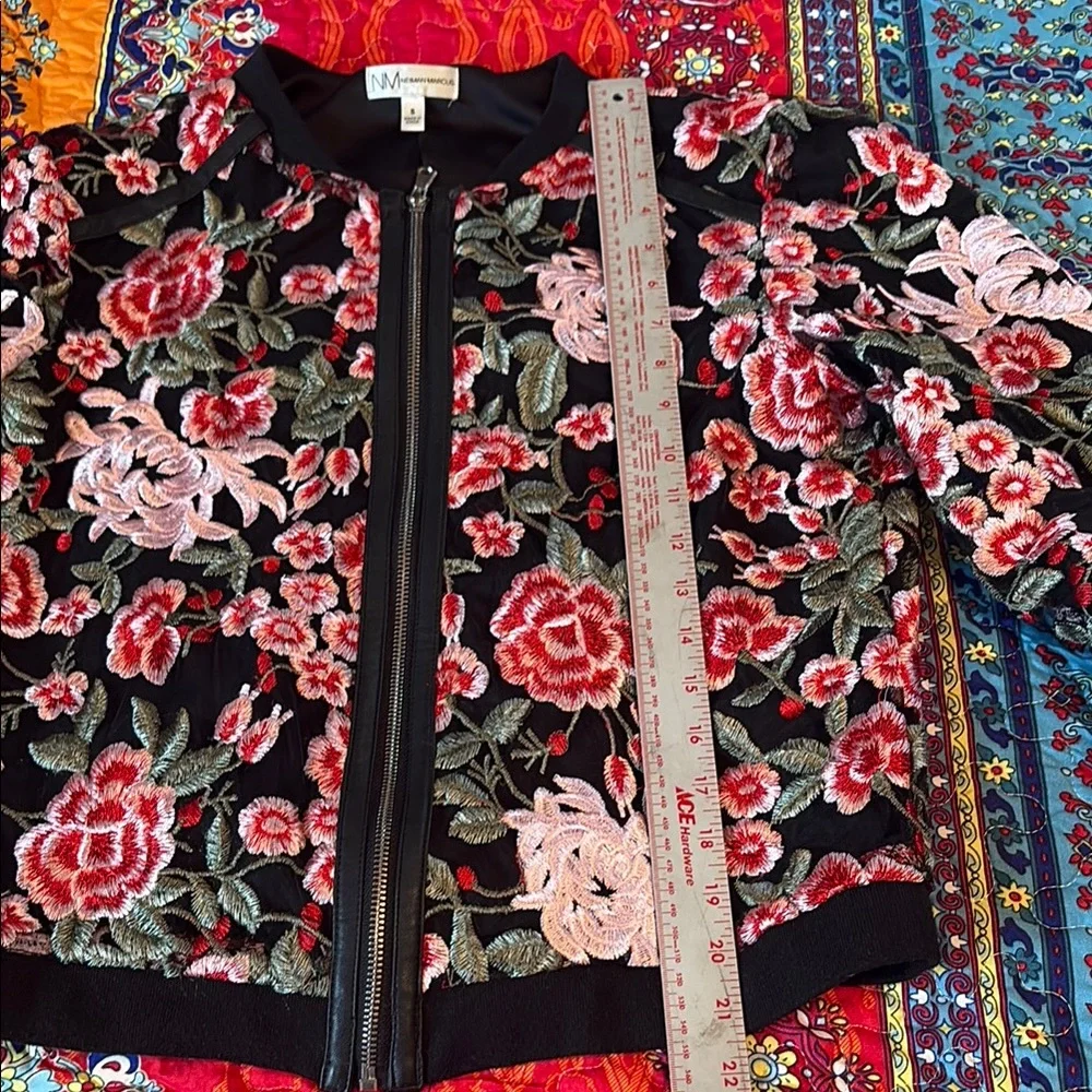 Boho Embroidered Bomber Jacket by Neiman Marcus - Picture 4 of 5